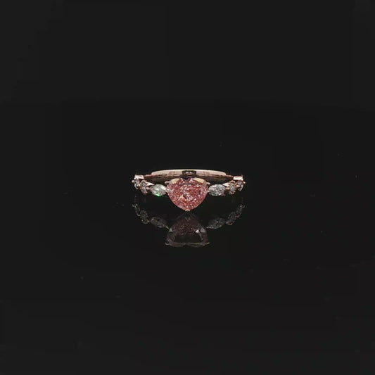 IGI Heart 1.12ct Fancy Vivid Pink 18k R