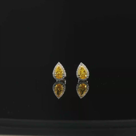 IGI Yellow Pear 0.76ct & 0.73ct - 8,800$ HKD