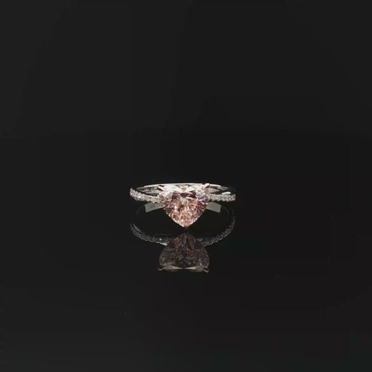 IGI Heart 2.58ct Fancy Intense Pink VS1 18k/w